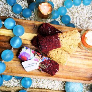 2 Organic Dragons Blood Resin, Palo Santos Coated White Sage Smudge Sticks